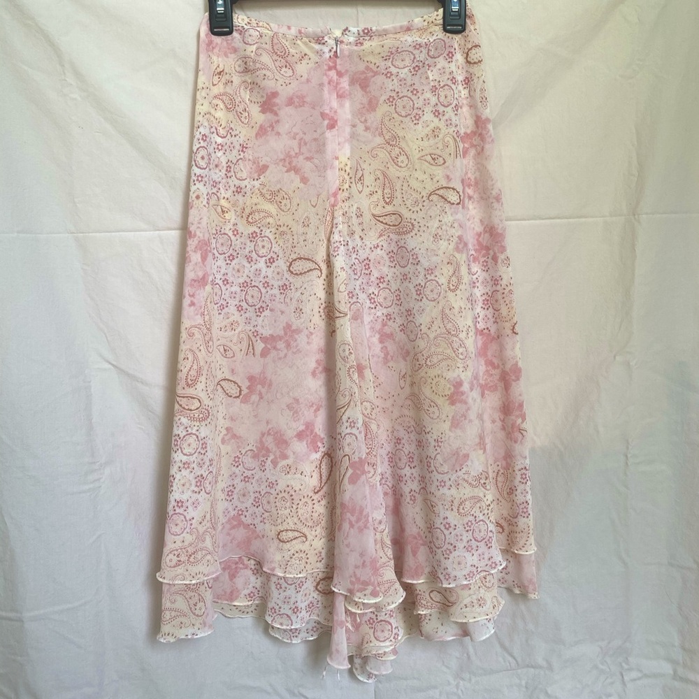 Pink Boho Print Skirt